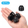 Uxcell Plastic Dome Bolt Nut Protection Cap Covers M14 22mm Hex Screw Cover Black 50pcs