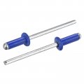 Uxcell Aluminum Blind Rivets 3 2mm X 9mm 1 8 23 64 Open End Rivet Flat Round Head For Joining Metal Plate Leather Blue 400 Pcs