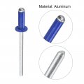 Uxcell Aluminum Blind Rivets 3 2mm X 9mm 1 8 23 64 Open End Rivet Flat Round Head For Joining Metal Plate Leather Blue 400 Pcs