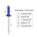 Uxcell Aluminum Blind Rivets 3 2mm X 9mm 1 8 23 64 Open End Rivet Flat Round Head For Joining Metal Plate Leather Blue 400 Pcs