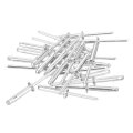 100pcs 3 16 In X 1 Aluminum Round Head Tri Grip Rivets Bulb Style Blind For Sheet Metal Automotive Repairs Furniture And Marine