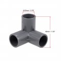 Uxcell 3-way Elbow Pvc Pipe Fitting Furniture Grade 20mm Size Tee Corner Fittings Gray 2pcs
