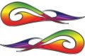 Weston Ink New School Tribal Car Truck Atv Or Motorcycle Flame Stickers Decal Kit In Rainbow Colors 