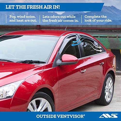 Outside Mount Ventvisor Rain Guards For 2009 To 2013 Toyota Corolla Smoke 4 Pieces 94073