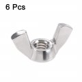 Uxcell 5 16 -18 Wing Nuts 304 Stainless Steel Shutters Butterfly Nut Hand Twist Tighten Fasteners Parts 6pcs