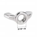 Uxcell 5 16 -18 Wing Nuts 304 Stainless Steel Shutters Butterfly Nut Hand Twist Tighten Fasteners Parts 6pcs