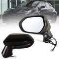 Left Driver Side Mirror Fits 2019-2023 Toyota Corolla Sedan With Power Glass Without Heated Turn Signals Blind Spot Match Black 