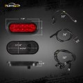 Partsam Red Cargo Carrier Hitch Rack Lights Kit 2pcs 6 Inch 10 Led Oval Waterproof Tail With Rubber Grommets 76 Wiring Harness