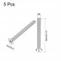 Uxcell M8x80mm Flat Head Machine Screws Inner Hex Screw 304 Stainless Steel Fasteners Bolts 5pcs