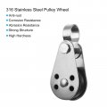 Uxcell Marine Pulley 25mm Single Block 316 Stainless Steel Nylon Hanging Wire Towing Wheel Cable Rope Runner Roller