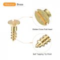 Uxcell Brass Wood Screws 100pcs M3 X 10mm Slotted Drive Flat Head Self Tapping Screw Countersunk For Woodworking Furniture