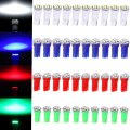 40 Pack Multi-color T5 74 Halogen Light Bulb Super Bright Instrument Panel Gauge Cluster Dashboard Bulbs 