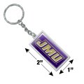 Graphics More Rectangle James Madison University Dukes Logo Keychain In Chrome Plated Metal