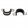 Uxcell 22mm Dia Rubber Lined U Shaped 304 Stainless Steel Pipe Clip Hose Clamp 8pcs
