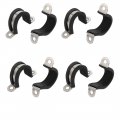 Uxcell 22mm Dia Rubber Lined U Shaped 304 Stainless Steel Pipe Clip Hose Clamp 8pcs