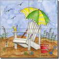 Seascape Beach Ceramic Tile Mural 12 X Its Time I By Sara Mullen Kitchen Shower Backsplash 