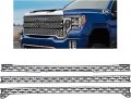 Kuafu 3pcs Front Grille Inserts Compatible With 2020-2023 Gmc Sierra 2500 3500 Hd At4 Slt Mesh Grill Cover Trim Overlay Glossy