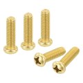 36pcs Brass Machine Screws M6x20mm Phillips Pan Head Fastener Machinery Bolts For Furniture Office Equipment Electronics Tone 