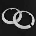 Uxcell Pipe Cover Decoration 114mm Pp Plastic Escutcheon Water Drain Line White 2pcs