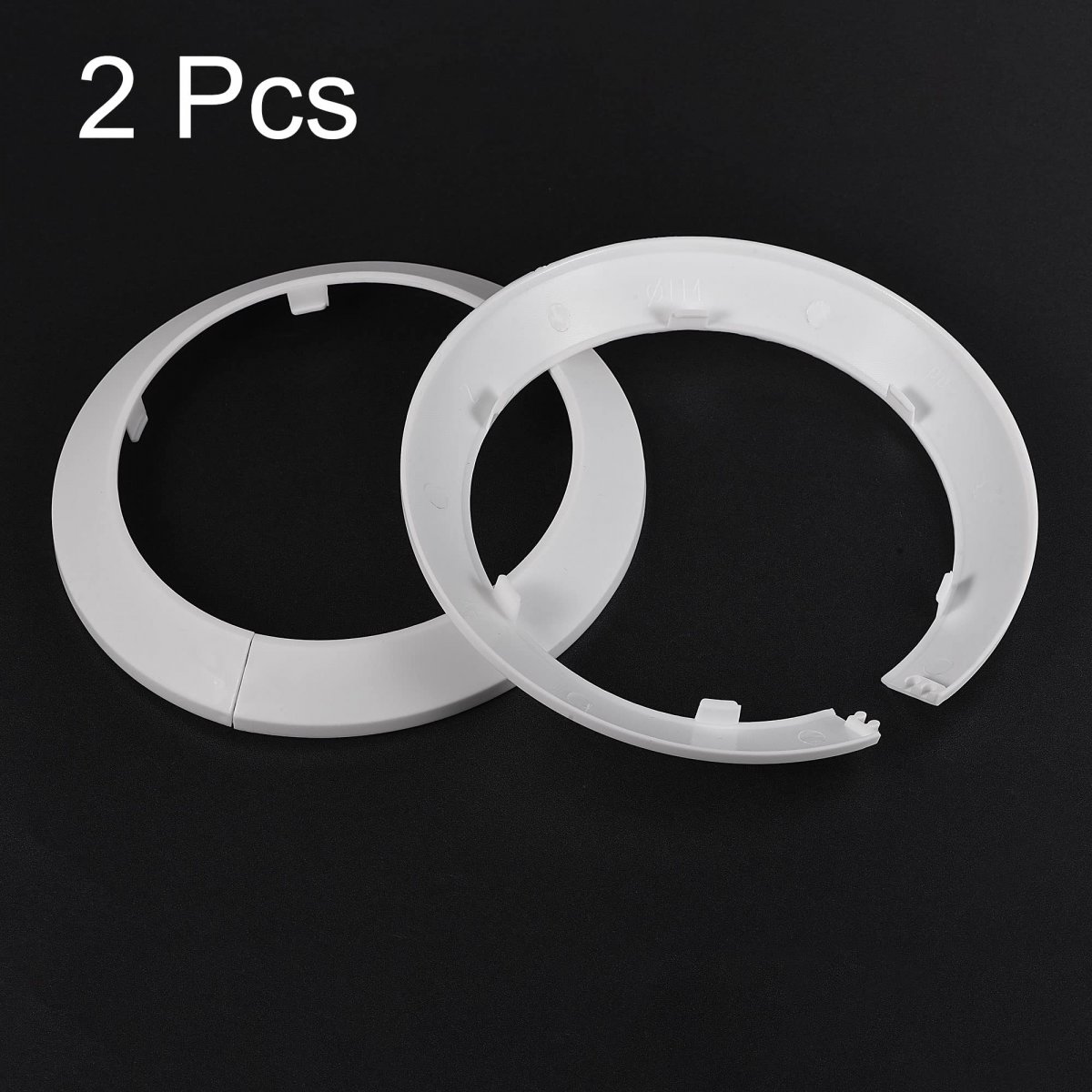 Pipe Cover Decoration 114mm Pp Plastic Escutcheon Water Drain Line White 2pcs