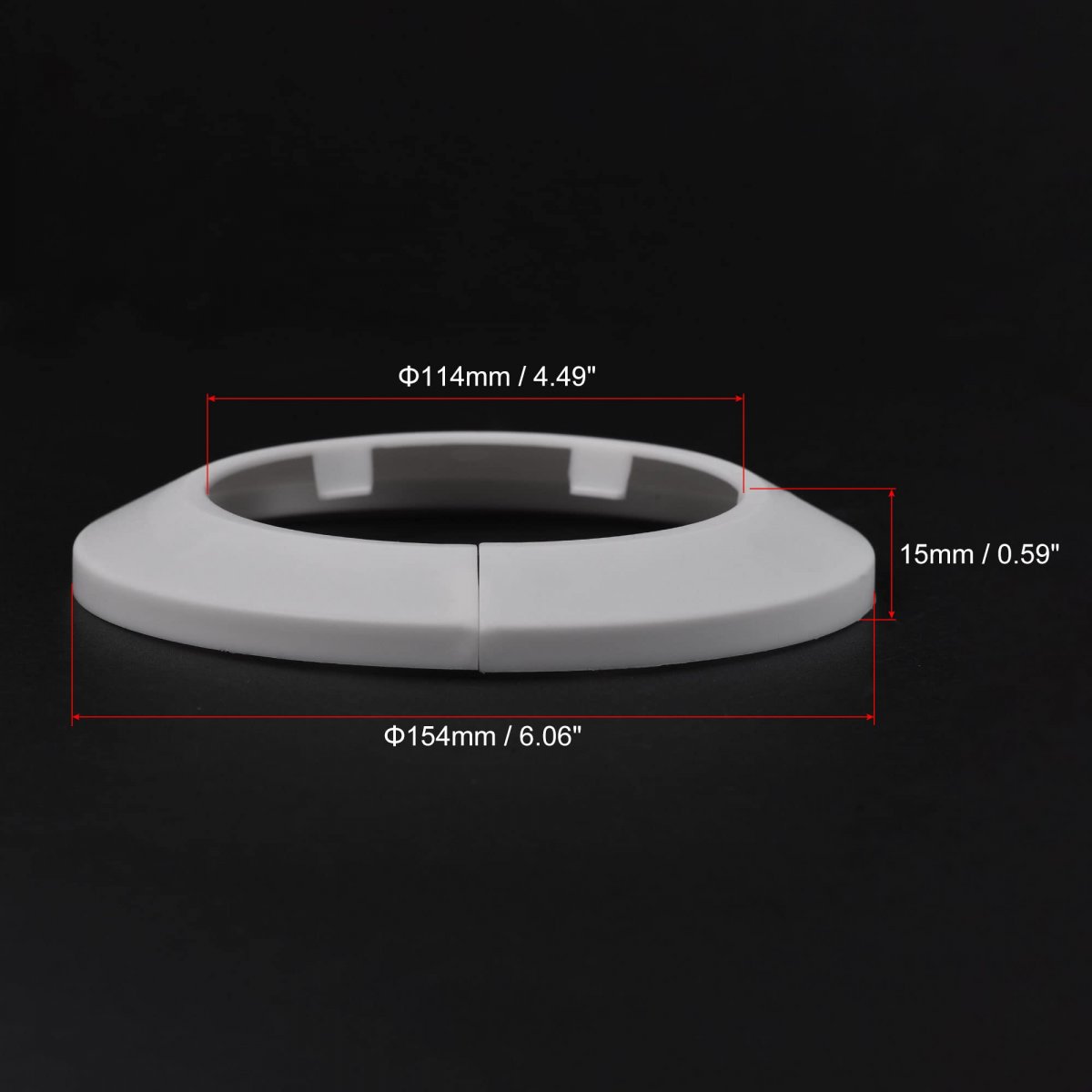 Pipe Cover Decoration 114mm Pp Plastic Escutcheon Water Drain Line White 2pcs