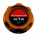 Vms Racing Orange Oil Cap With Powered By B16 Emblem In Cnc Machined Billet Aluminum Compatible Honda Integra Series Engines