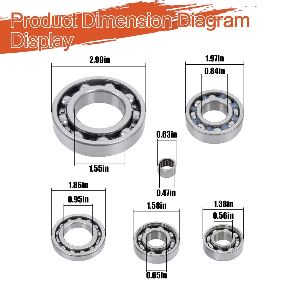 18pcs Full Bearing Oil Seal Replacement For Hr00055 Honda Trx350fe Trx350fm Trx350te Trx350tm 2000-2006
