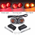 Httmt- Rear Clear Led Running Brake Turn Signal Glossy Black Indicator Light Compatible With H-d Xl 883 1200 92-17 P N