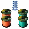Harmony Audio Primary Single Conductor 14 Gauge Power Or Ground Wire 4 Rolls 400 Feet Green Orange For Car Trailer Model Train