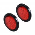 Astra Depot 16pcs 4 Round Red Led Tail Lights 24 Turn Stop Brake Marker Clearance Truck Trailer Rv Sealed Lamps Assembly W
