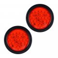 Astra Depot 16pcs 4 Round Red Led Tail Lights 24 Turn Stop Brake Marker Clearance Truck Trailer Rv Sealed Lamps Assembly W