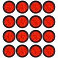 Astra Depot 16pcs 4 Round Red Led Tail Lights 24 Turn Stop Brake Marker Clearance Truck Trailer Rv Sealed Lamps Assembly W