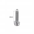 Uxcell M5 X 20mm Stainless Steel Phillips Pan Head Machine Screws Bolts Combine With Spring Washer And Plain Washers 5pcs