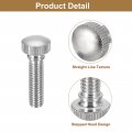 Uxcell M6x20mm Knurled Thumb Screws 6pcs Brass Bolts With Shoulder Grip Knobs Fasteners Silver Tone