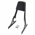 Httmt Mt142-f- Motorcycle Black Flame Backrest Sissy Bar With Leather Pad Compatible H-d Softail Flstc Flstf Flstn Flsts Flstsc