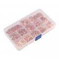 280pcs Set Washer M5-m20 Copper Gasket Nut And Bolt Set Flat Ring Seal Assortment Kit With Box For Sump Plugs