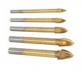 Driak Cross Head Tungsten Carbide Wall Ceramic Tile Marble Glass Drill Bit Set Cutter Hole Saw Tool 5mm 6mm 8 10mm 12mm 