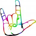 Stickertalk Rainbow Asl I Love You Vinyl Sticker 5 Inches By 