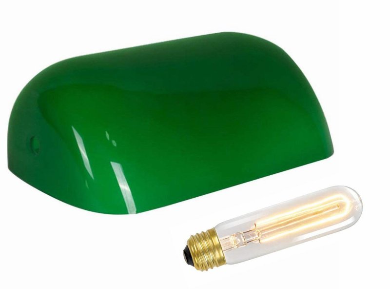 B P Lampa Cased Green Glass Shade Replacement Bankers Lamp Or Pharmacy With Bulb