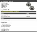 Front Wheel Hub And Bearing Kit 2 Piece Set Compatible With 1990-1997 Honda Accord 2l 4-cylinder