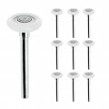 Abn Quiet Garage Door Rollers Nylon Wheels Replacement Roller White 2in 13 Ball Bearing 4in Stem 10pk 