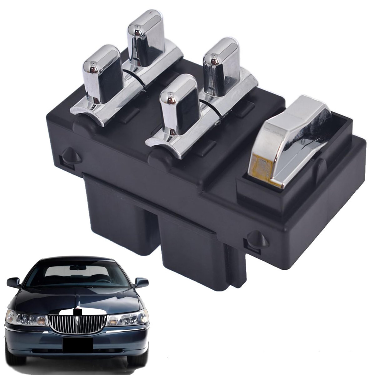 Front Left Driver Side Door Maser Power Window Switch Black Replacement For Town Car 1998-2002