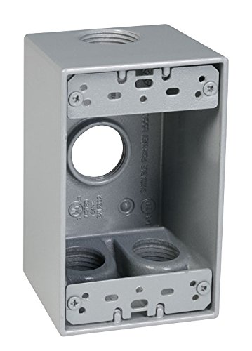 TayMac SD350WH Weatherproof Box 3 Deep 1//2-Inch Outlets 1-Gang, White