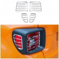 Cherocar For Jeep Renegade Tail Light Lamp Covers Blinds Rear Taillight Guard 2016-2021 Chrome