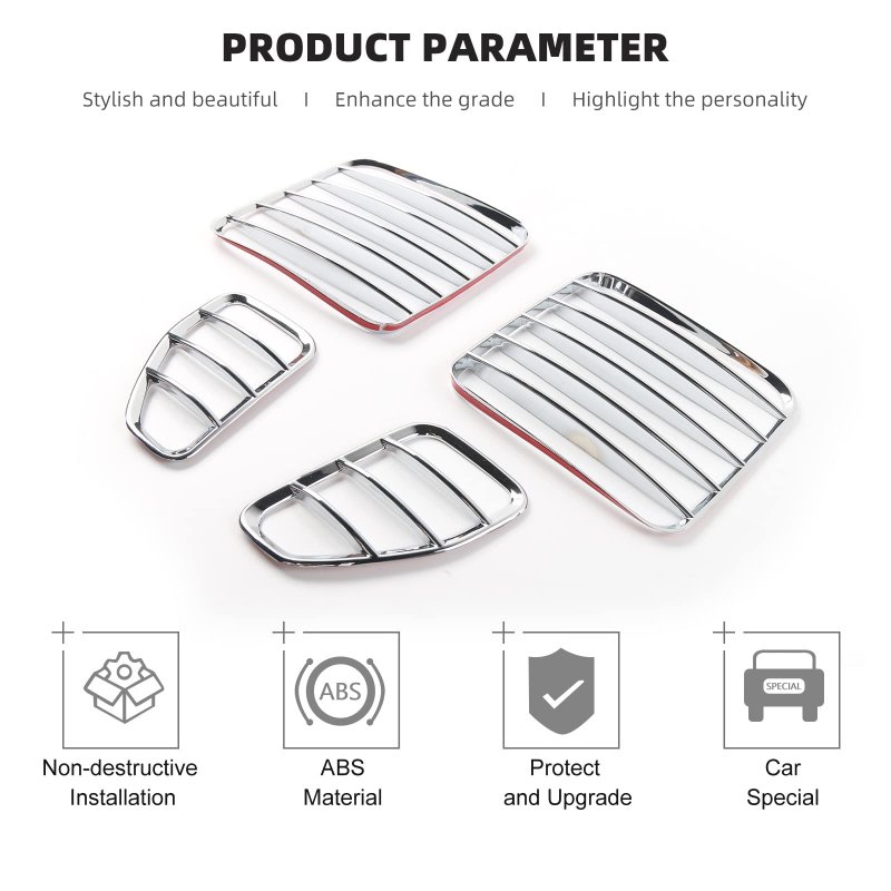 Cherocar For Jeep Renegade Tail Light Lamp Covers Blinds Rear Taillight Guard 2016-2021 Chrome