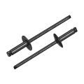 100pcs 1 8 X3 Large Flange Blind Rivets Zinc-plated Carbon Steel Grip And Mandrel Cap Black 