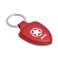 Jeep Willys Star Logo Red Genuine Soft Leather Shield Style Key Chain 2 25 In X 1 75 Led Printed Accessory