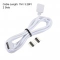 Uxcell 4 Pin 10mm Rgb Led Strip Light Connector Extension Cable 1m Length White 2pcs Withpcs Male 4 Plugs