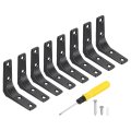 8pcs Floating Shelf Brackets 3 X Inch L-shape Wall Bracket Supports With Screws For Wood Shelves Cabinets Countertop Support 