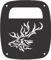 Jeeptails Tribal Elk Tail Lamp Light Covers For Jeep Wrangler Tj And Yj Black Set Of 2 